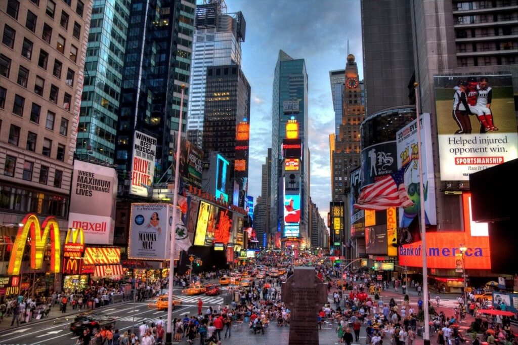 obrízek jednoho z nejslavnějších náměstí na světě, the Times Square na Manhattanu v New Yorku